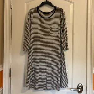 Black and white stripe T-shirt dress